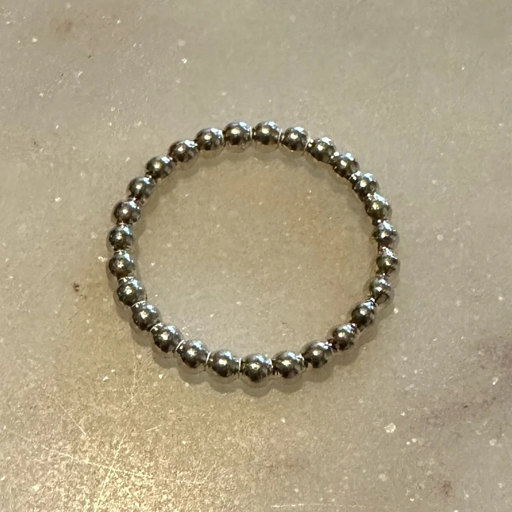 Authentic Pandora Sterling Silver Beaded Ring Band Sz 5 ALE 925